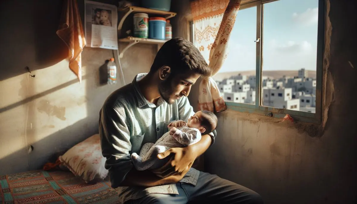 Palestinian father Mohammed Al-Shanti with his family in Northern Gaza, representing a verified recipient of zakat sadaqah Gaza 2026
