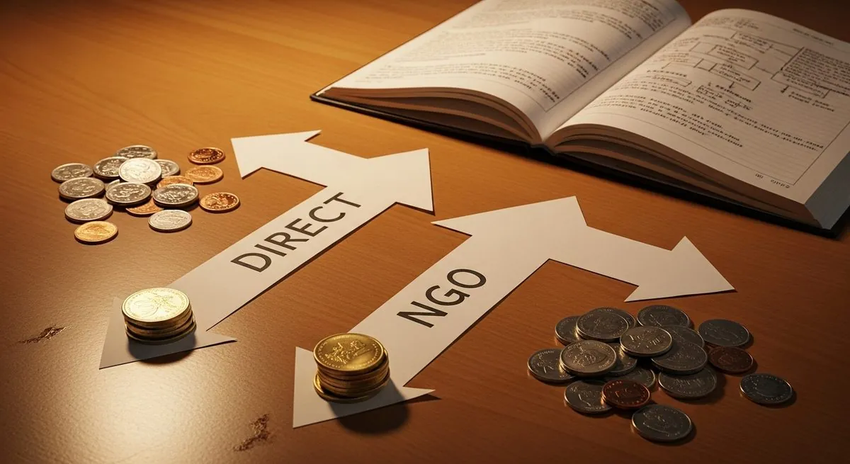 NGO fees compared to direct giving to a Gaza family