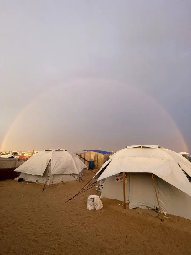 Mohammed with his son Ibrahim and infant daughter - direct proof of family in Gaza